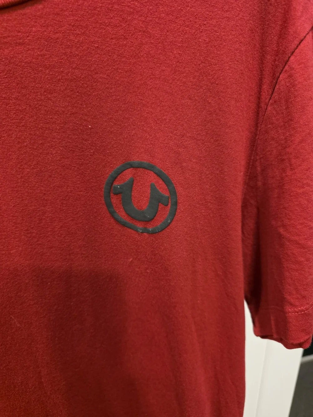True Religion Men's Red Graphic Logo Crew Neck T-Shirt